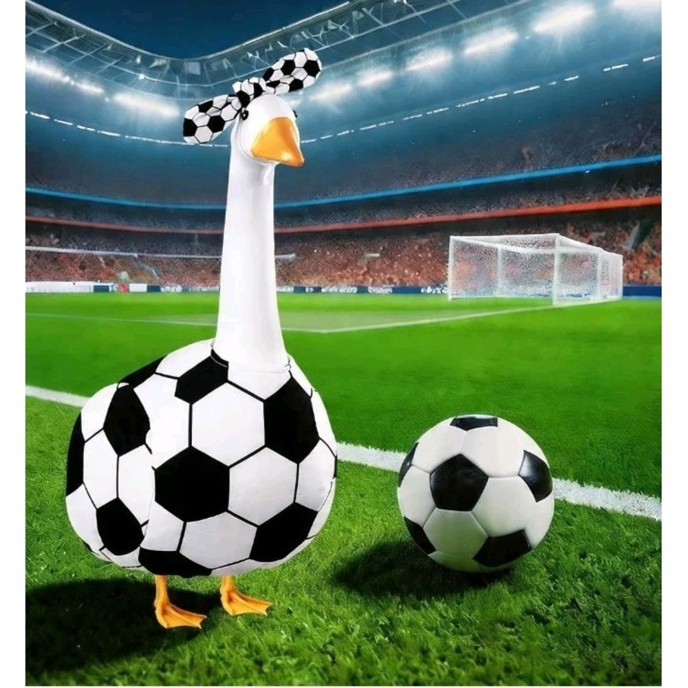 Soccer Ball Porch Goose Outfit - 2-Piece Sports Costume for 23" Lawn Goose St...